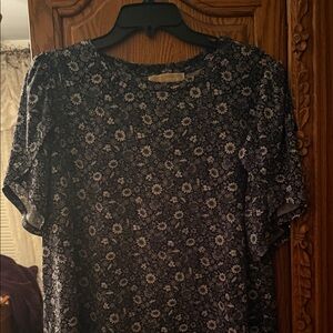 MICHAEL Michael Kors Navy Floral Lace Blouse